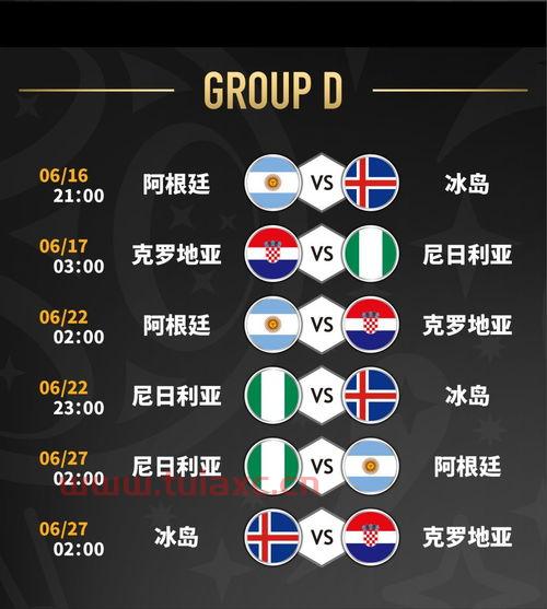 俄罗斯世界杯赛程全场