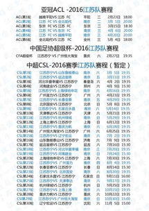 中超联赛比赛时间表格