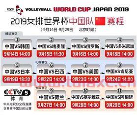 2018年女排世界杯赛程