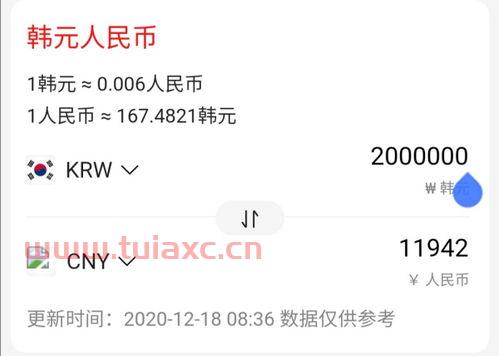 韩币100万是人民币的多少（韩币100万等于人民币多少人民币） 第1张