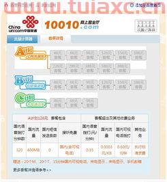 中国联通最新套餐列表