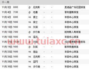 尼克斯赛程