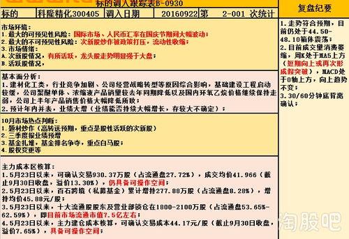 股票复盘表格